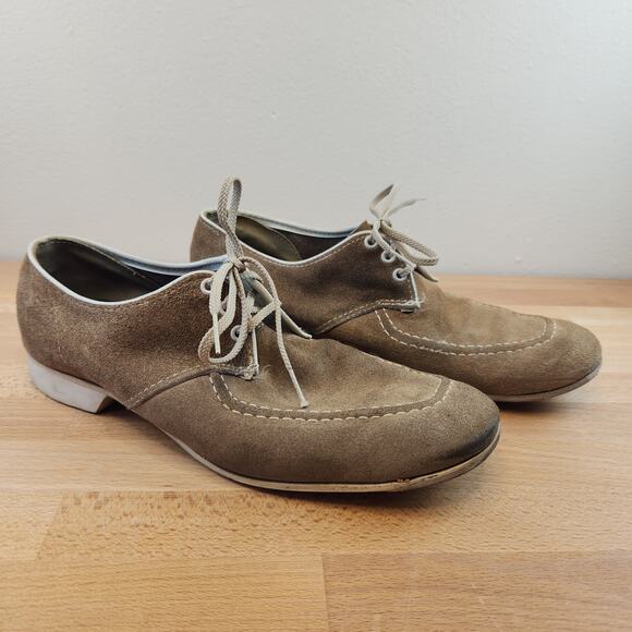 Vintage Tan Suede Bowling Shoes- Men's Size 9 *Check Measurements* - Picture 1 of 10